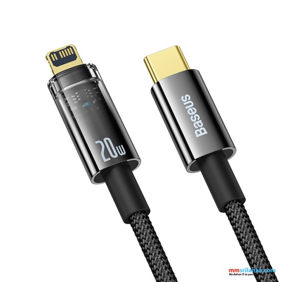 Baseus Explorer Series 1M 20W Auto Power-Off Fast Charging Data Cable Type-C to Lightning Black